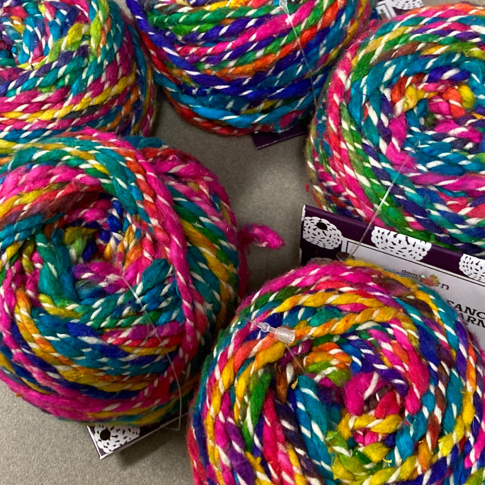 Darn Good Yarn Fancy Twist Silk Worsted Rainbow Yarn by Darn Good